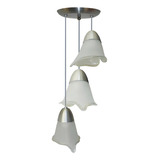 Lustre Luminaria Pendente Triplo Com 3 Tulipas De Vidro Juntos Na Mesma Base Ideal Para Mesa De Jantar Sala Quarto Bivolt 110v 220v