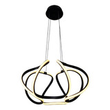 Lustre Moderno Preto Pendente Teto Minimalista Space Countour Preto 50w 3000k 110x54cm Llumm