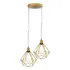 Lustre Pendente Aramado Duplo Diamante Cabo Cristal Regulável Luminária Agp Ilumini Cor Dourado