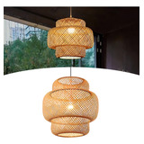 Lustre Pendente Bamboo Rustico P Restaurante Mesa Cor Natural Jantar Bivolt