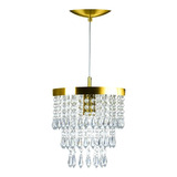 Lustre Pendente Cristal Acrílico Manucrillic Dourado Gold 110v 220v