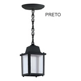Lustre Pendente Externo Pergolado Preto Termoplastico Alz14 110v 220v bivolt