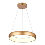 Lustre Pendente Led Modero Arco 30w Anel 4000k Bivolt Fita Cor Dourado