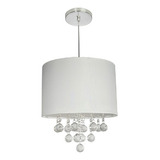 Lustre Pendente Lorena De Cristal Acrílico Cúpula 30cm Cor Branco 110v 220v
