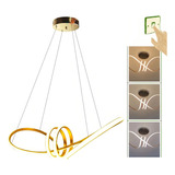 Lustre Pendente Moderno Dourado Infinito 60w Cabo 2m Luz 3 1 Green Age