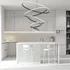 Lustre Pendente Moderno Led 5 Anéis Arcos Luxo Dimmer Bivolt