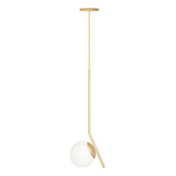 Lustre Pendente Oslo Globo 15 Inclinado Jabuticaba Dourado Fosco Bq Fabriluz