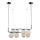Lustre Pendente Petit Poa Globo Cromo Negro Bella Sq003b