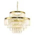 Lustre Pendente Redondo Cristal Dourado Transparente Pd1905