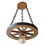 Lustre Pendente Rustico De Madeira Luminária Fazenda Sitio