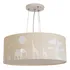 Lustre Pendente Safari Savana Cúpula Tecido 40x15cm Cor Cru