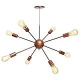 Lustre Pendente Sputnik átomo Cobre P 8 Lâmpada Alumínio Braço Haste Metal Sala Quarto Interior Iluminação