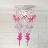 Lustre Plafon Luminária Quarto Bebê Menina Bailarinas Rosa 110v 220v