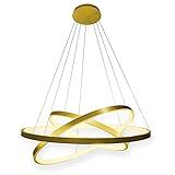 Lustre Triarc Pendente Led Moderno 3 Arcos Dourado