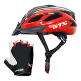 Luva Bike Gel Capacete Led Proteçao Ciclismo Bicicleta