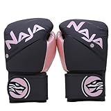 Luva Boxe E Muay Thai Naja Extreme -Preto-Rosa- 12 OZ-