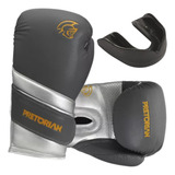 Luva Boxe Muay Thai Pretorian Elite Cinza Chumbo Bolsa