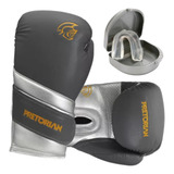 Luva Boxe Muay Thai Pretorian Elite Cinza Chumbo Bolsa