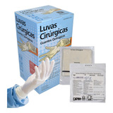 Luva Cirúrgica Estéril Latex Com Pó Descartável 100 Unidades