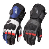 Luva Couro Moto Speed X11 Tricolor Racer 2 Cano Longo