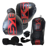 Luva De Boxe Muay Thai Kickboxing Bandagem Bucal Base Bks