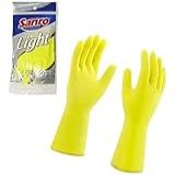 Luva De Limpeza Látex Amarela Sanro Light Tamanho M Alta Sensibilidade Kit Com 5 Pares