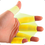 Luva De Natação Barbatana De Mergulho Nadadeira De Mão 5sports Antiderrapante Material Silicone Piscina Braçada Longa Treinamento De Natação Melhora Na Performance Nado Perfeito Conforto Cor Amarelo
