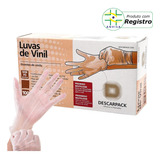 Luva De Procedimento Vinil Sem Pó 100un Descarpack