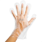 Luva Descartável Transparente Plástica C 1000 Limpeza Full