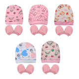 Luva E Touca Bebe 2 Kit Estampas 0 3 Meses Sortidas Menina