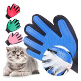 Luva Escova Nano Magnética Tira Pelos Dos Pets Cães E Gatos Cor Azul