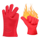 Luva Forno Fogão Par De Luvas De Silicone Lavável Multiuso Cor Verde