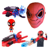 Luva Infantil Homem Aranha Lança Teia   Mascara Spider Man