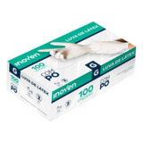 Luva Látex 100un Pp P M G Descartável Branca Com Pó Inoven