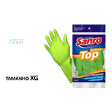 Luva Limpeza Latex Forrada Sanro Top Verde Multiuso Tamanho Extra Grande