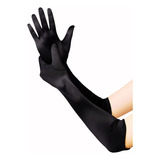 Luva Lycra Preta Longa Festa Cosplay Casamento Debutante
