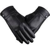 Luva Manga Masculina Couro Inverno Quente Moto Ski Snowoc