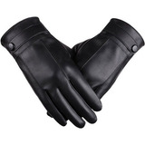 Luva Manga Masculina Couro Inverno Quente Moto Ski Snowoc