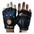 Luva Meio Dedo Couro Motociclismo Vintage Harley Davidson Cor Preto Tamanho M