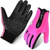 Luva Moto Térmica Touch Screen Femenina Resistente A Chuvas Leves E Frio Conforto Para Motociclistas Rosa Tamanho M