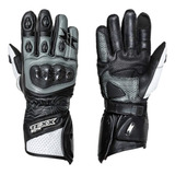 Luva Moto Texx Pista Cano Longo Motociclista Protecao Cor Preto E Cinza Tamanho M