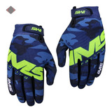 Luva Motocross Ims Army Downhill Trilha Moto Cross Off Road Cor Azul Camuflado Tamanho Gg