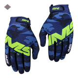 Luva Motocross Ims Army Downhill Trilha Moto Cross Off Road Cor Azul Camuflado Tamanho P