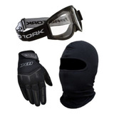 Luva Motocross Trilha Enduro + Óculos Proteção Off Road X11