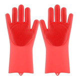 Luva Par Magica Escova Limpeza Silicone Lavar Louça Prato