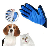 Luva Pet Escova Remove Pelo Cachorro Gato Nano Magnética Cor Azul