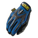 Luva Tática Spandex Couro Sintético Mechanix M pact Azul