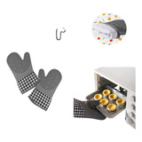 Luva Térmica De Cozinha Silicone Forrada Forno Fogão Pegador