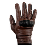 Luva Texx Liberty Harley Custon Couro Bovino Perfurada De Alta Resistência Eva Cor Marrom Moto Motoqueiro Motociclista De Frio Motoboy Sport Protetor Com Touch Ajuste Velcro Tamanho M Unissex Urbano
