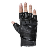 Luva Texx Phanter Meio Dedo Motociclista Couro Preto Com Protetores Tamanho Xl 2g